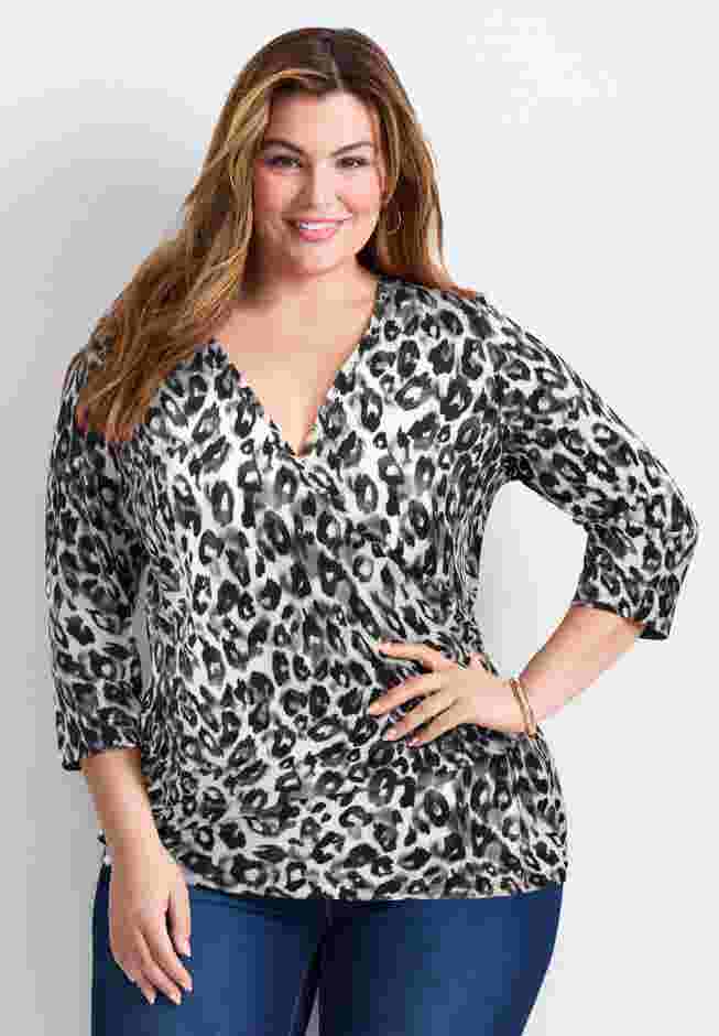 Side Ruched Faux Wrap Top image number 0
