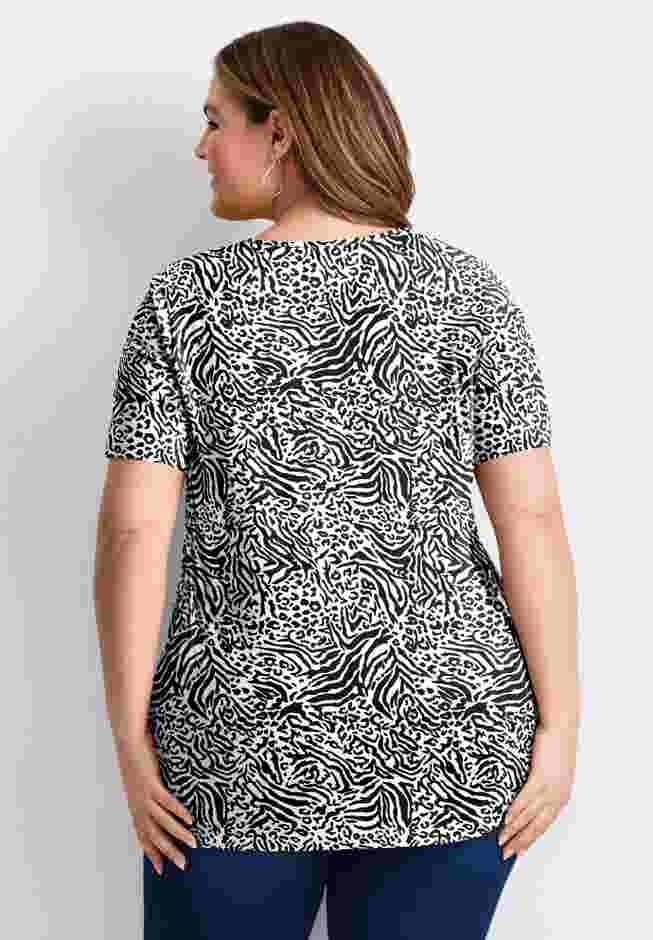 Triple Keyhole Short Sleeve Tee image number 1
