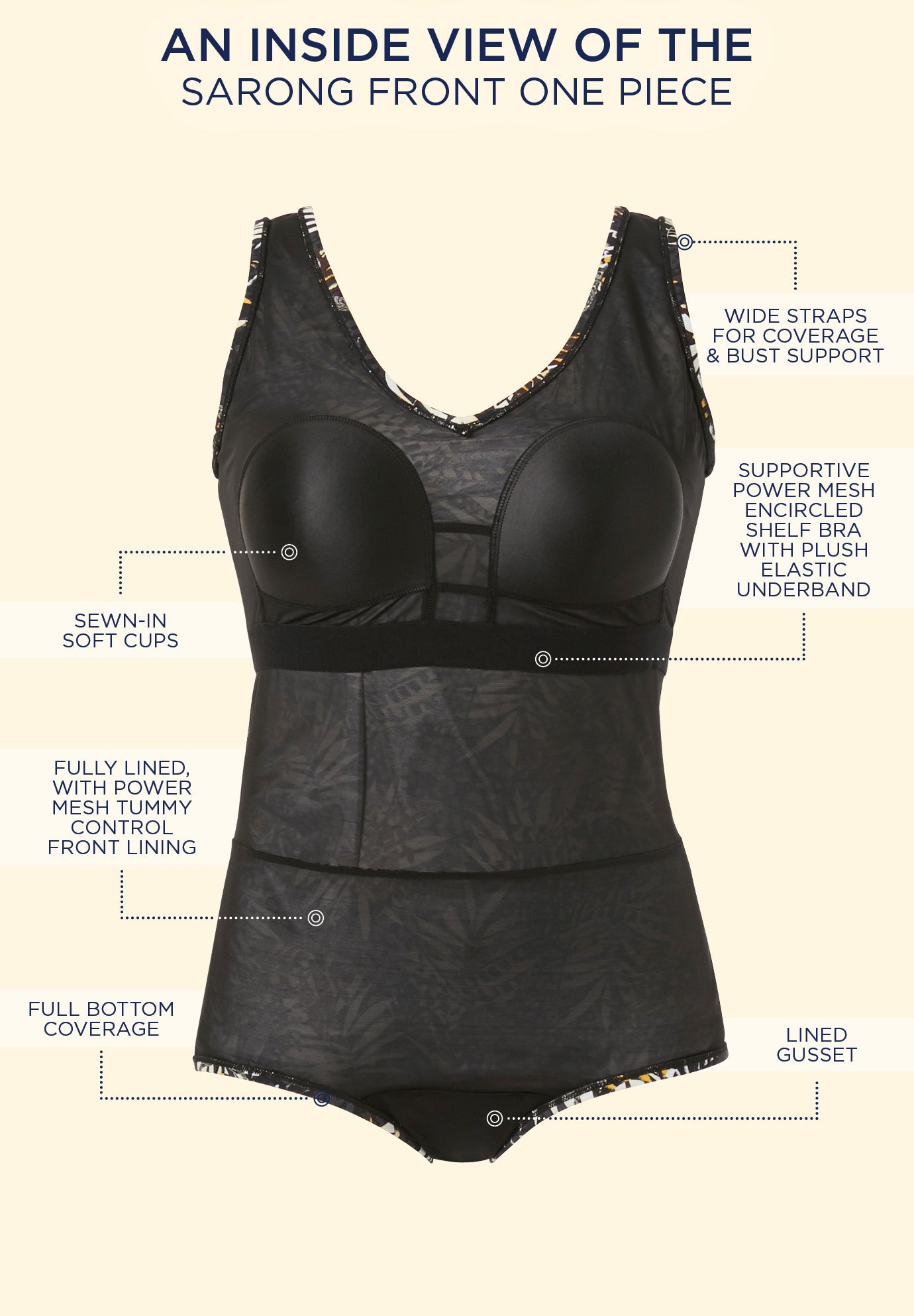 Sarong Front One Piece Swimsuit image number 3