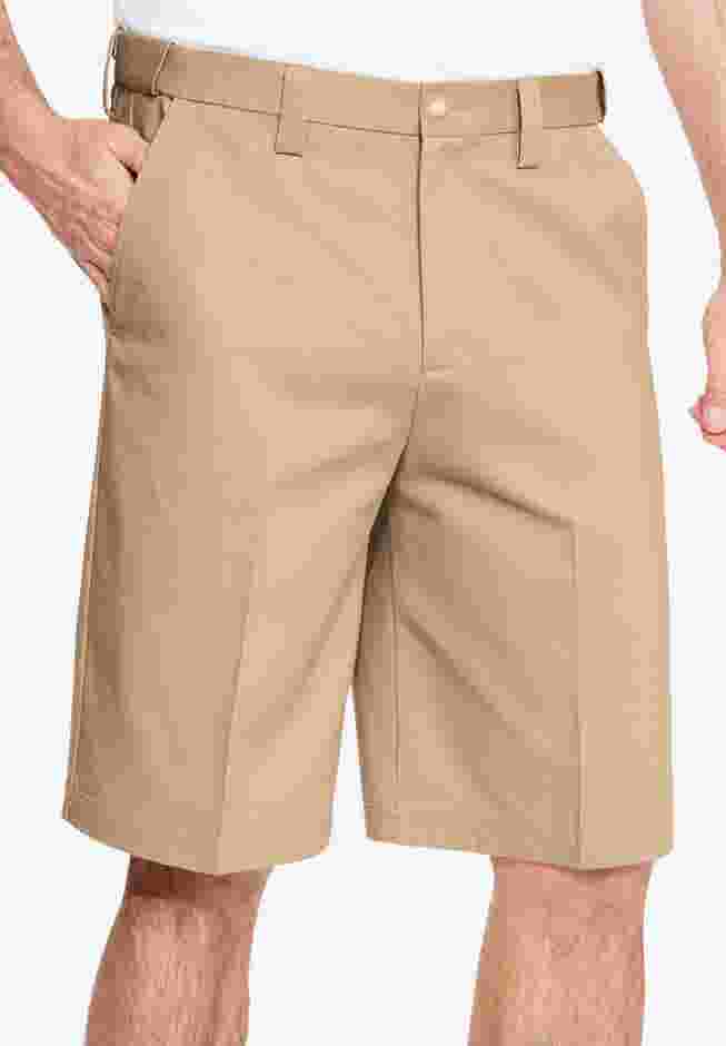 Wrinkle-Free Expandable Waist Plain Front Shorts image number 0