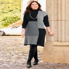 Colorblock Sweater Dress image number null