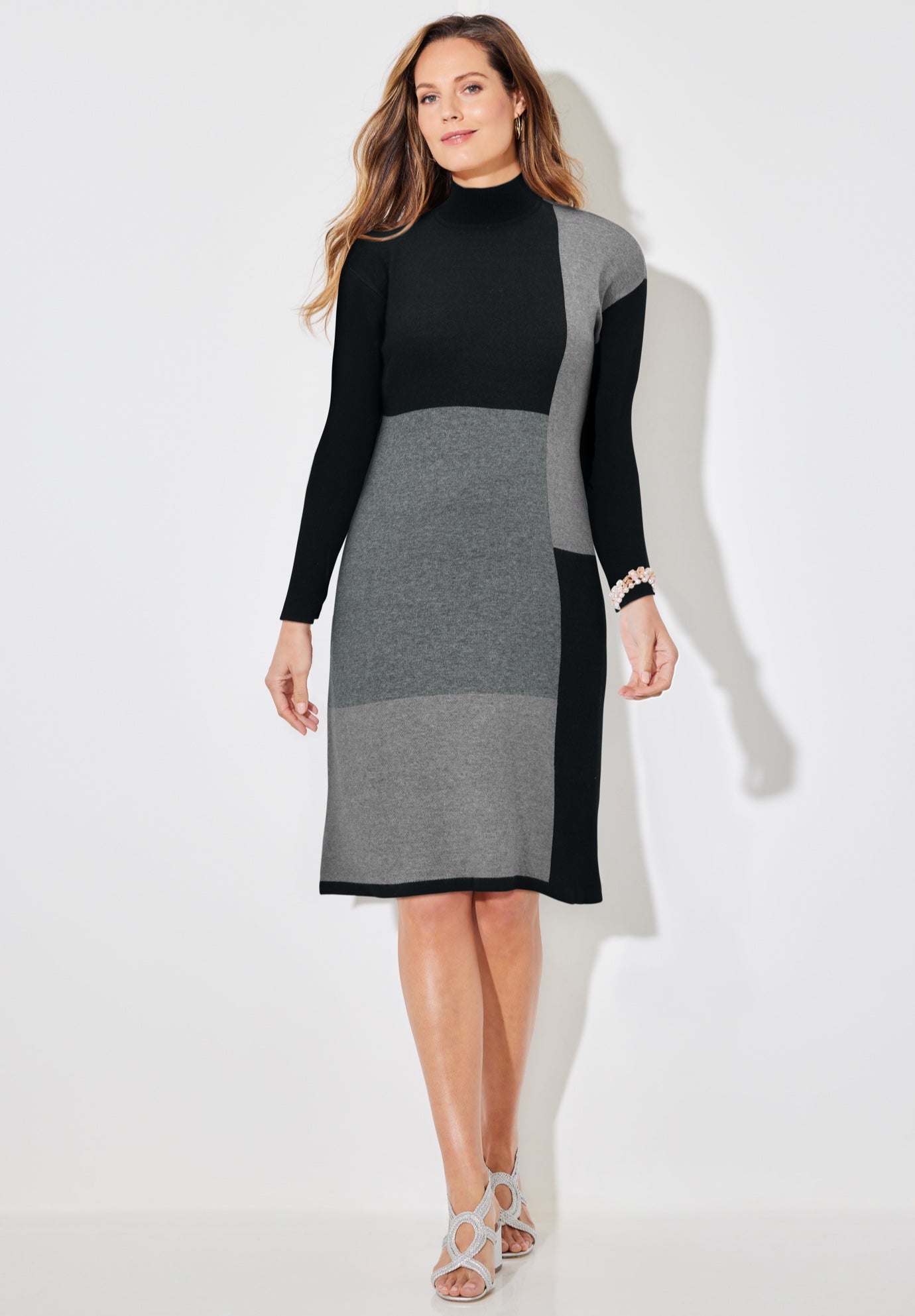Colorblock Sweater Dress image number 0