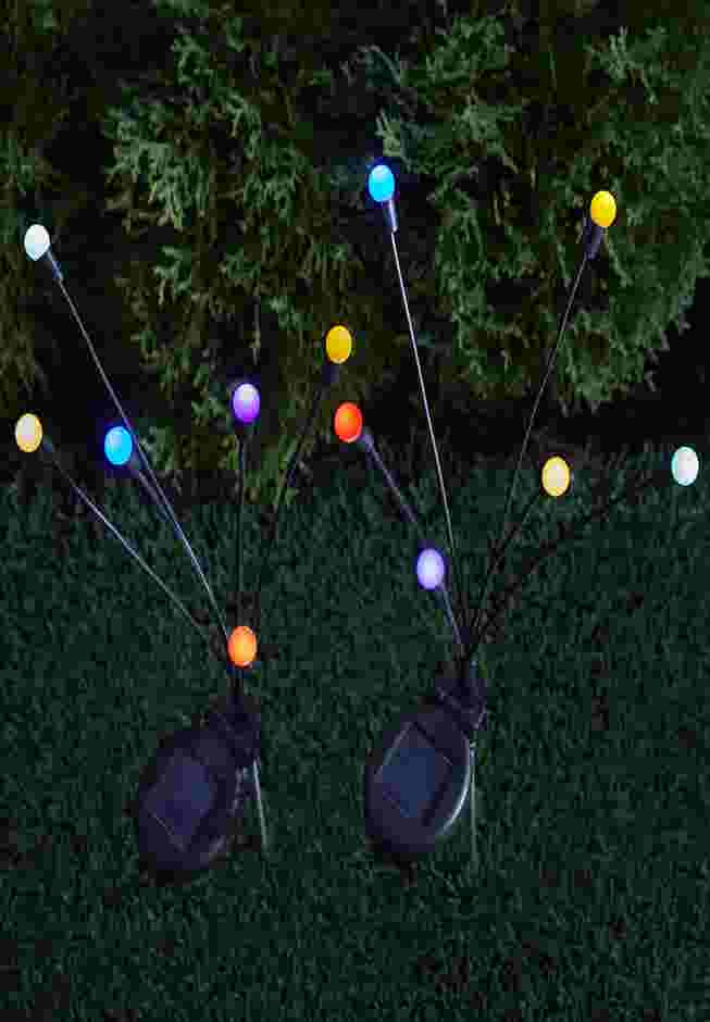 Multi Color Solar Swaying Stake Light, Set of 2 image number 0