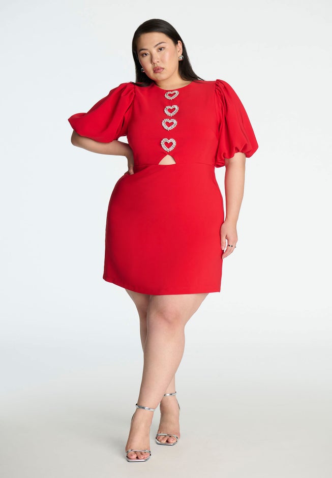 Rhinestone Heart Mini Dress image number 1