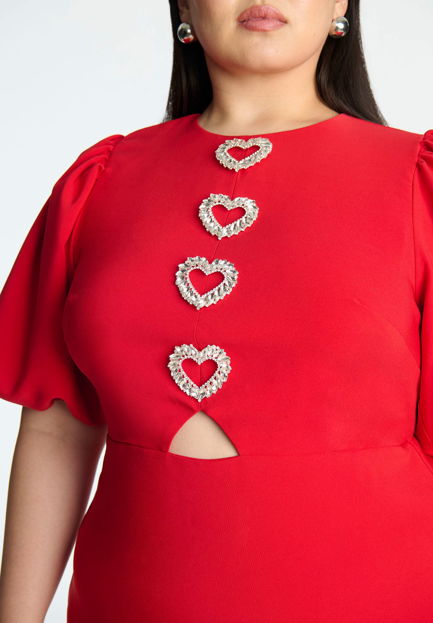 Rhinestone Heart Mini Dress image number 4