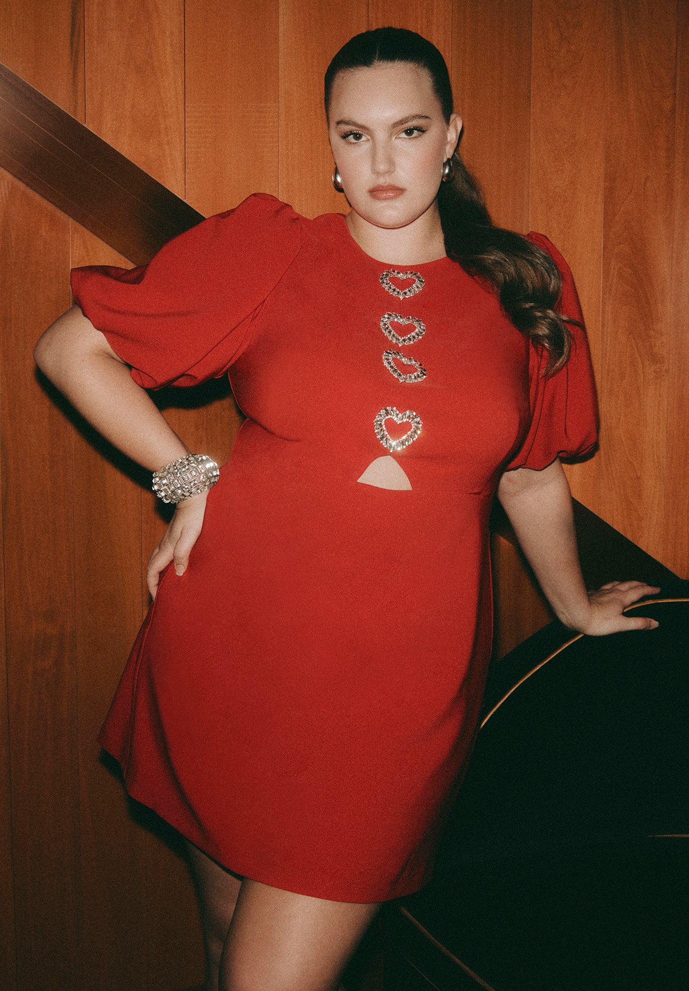 Rhinestone Heart Mini Dress image number 0