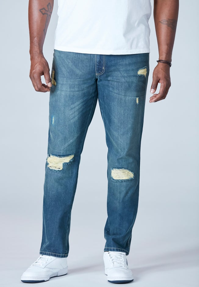 Athletic Fit Side Elastic 5-Pocket Jeans image number 4