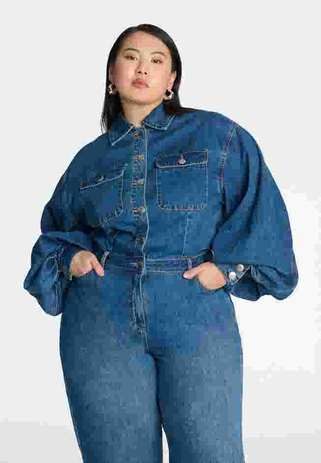 Barrel Leg Denim Jumpsuit image number 2