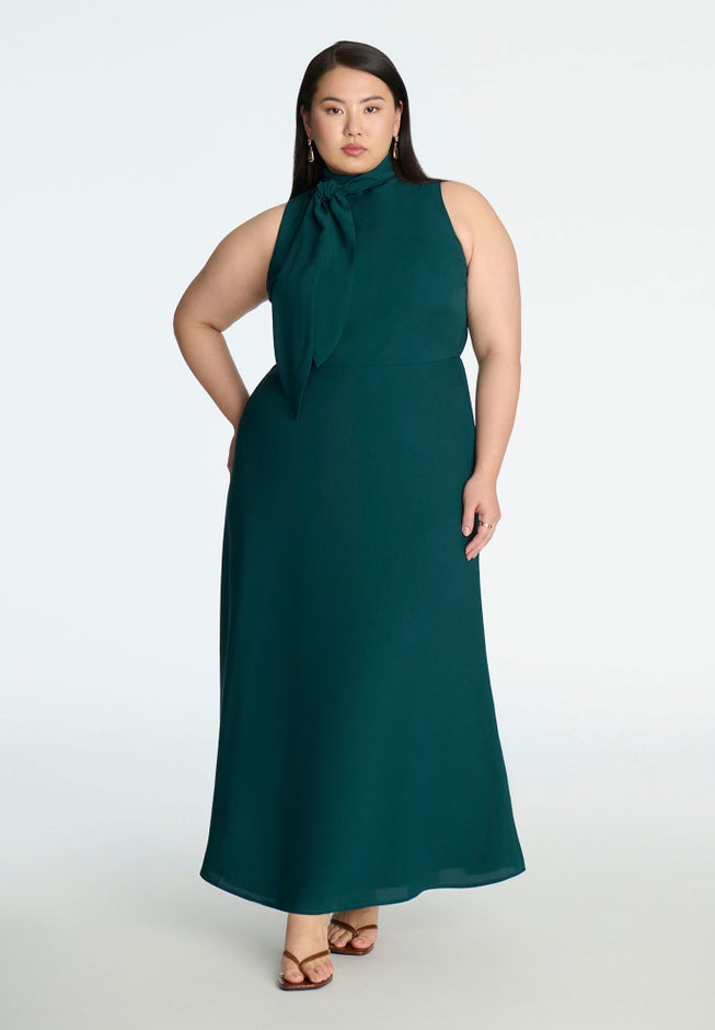 Tie Neck Maxi Dress image number 0