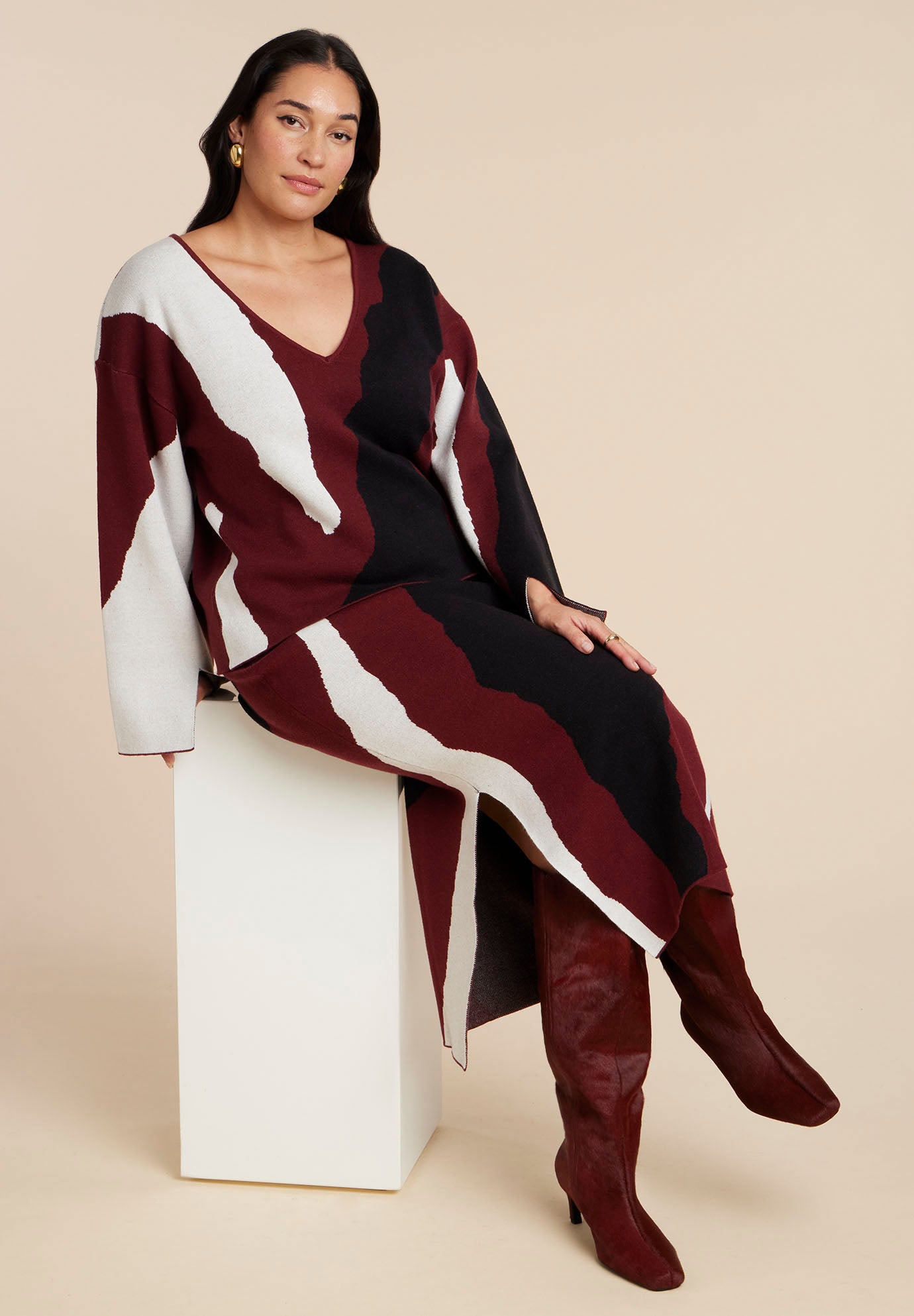 Calf Hair Kitten Heel Boot image number 1