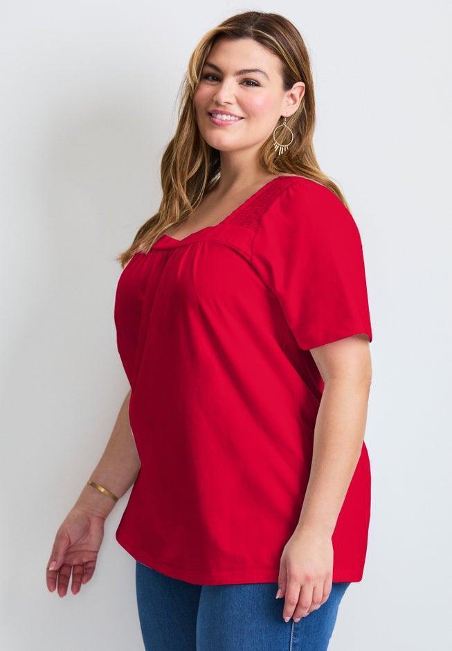 Smocked Squareneck Top image number 2