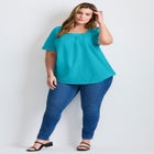 Smocked Squareneck Top image number null