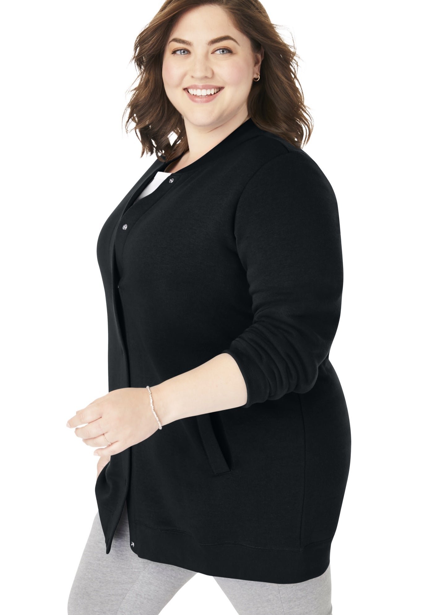 Fleece Baseball Jacket image number 2