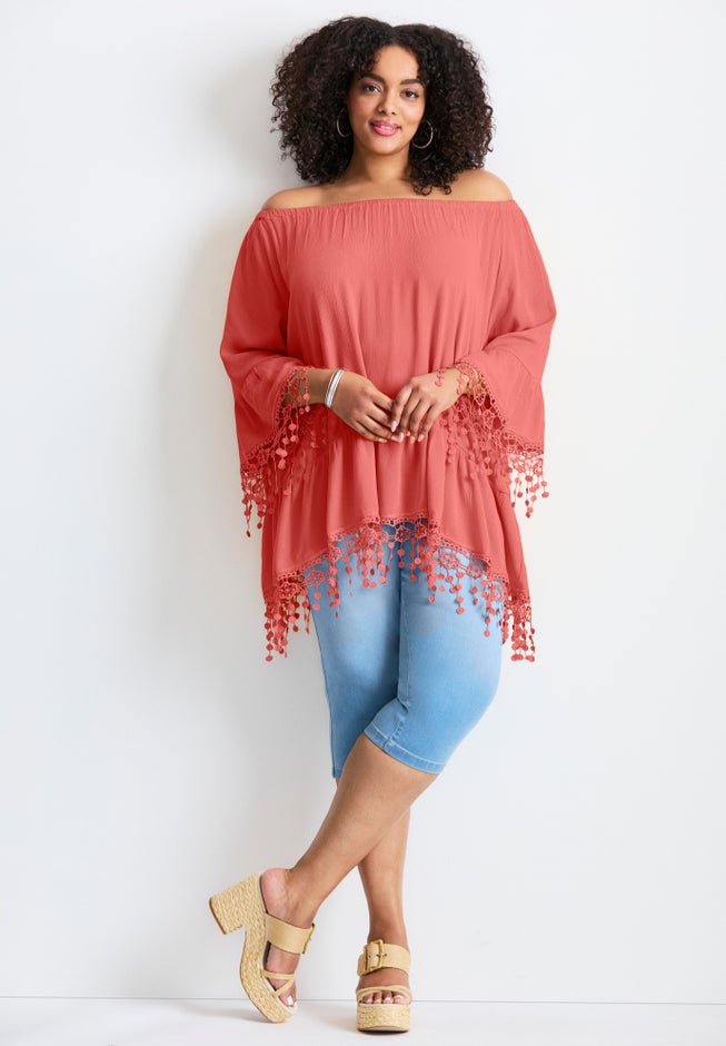  Crochet Fringe Trim Tunic image number 4