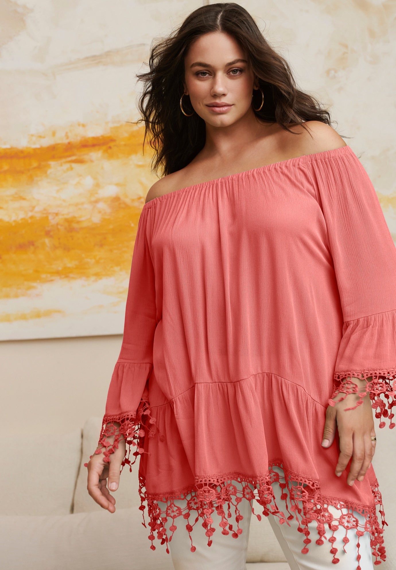  Crochet Fringe Trim Tunic image number 5