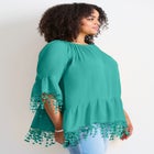  Crochet Fringe Trim Tunic image number null