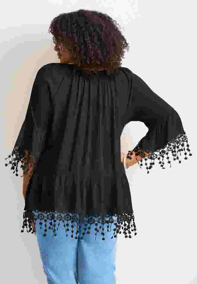  Crochet Fringe Trim Tunic image number 1