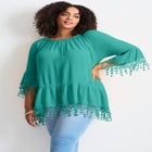  Crochet Fringe Trim Tunic image number null