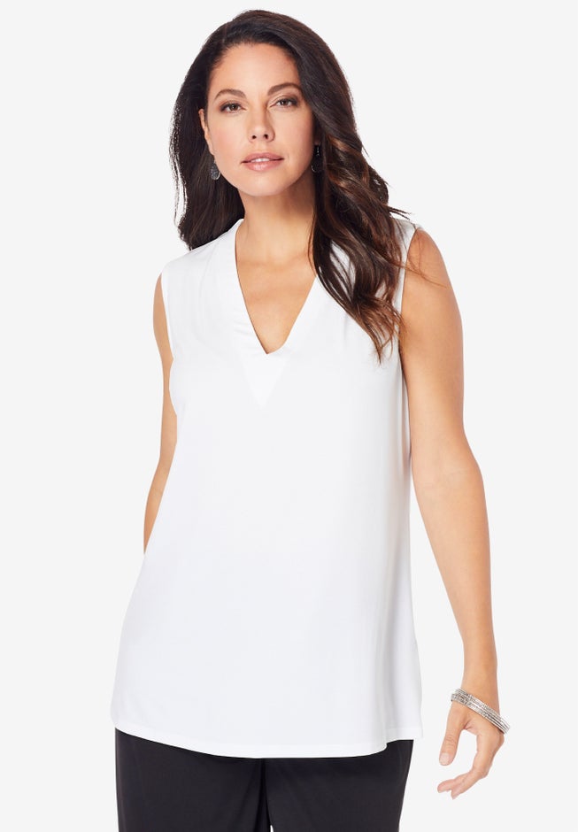 Ultrasmooth® Fabric V Neck Tank image number 0