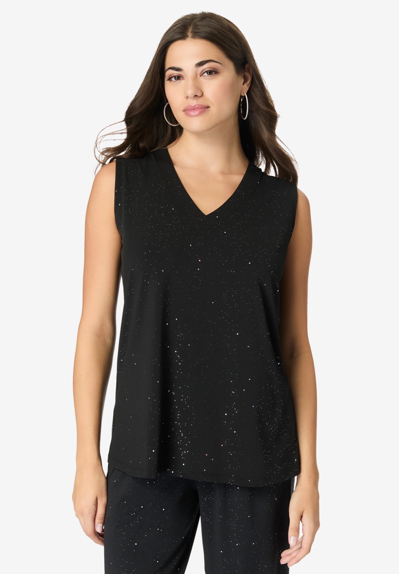 Ultrasmooth&reg; Fabric V Neck Tank image number 0