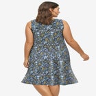 Stretch Jersey Knit Sleeveless Scoop Neck Fit and Flare Dress image number null