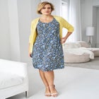 Stretch Jersey Knit Sleeveless Scoop Neck Fit and Flare Dress image number null