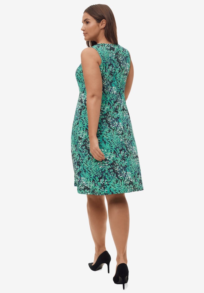 Sleeveless Knit Fit and Flare Knit Dress image number 1