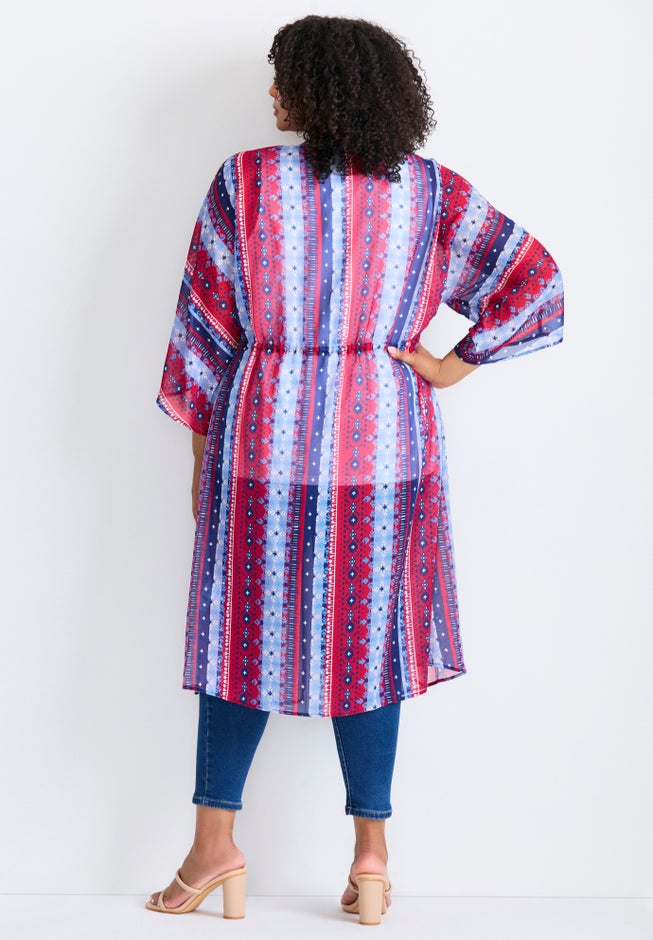 Tie-Front Duster Kimono image number 1