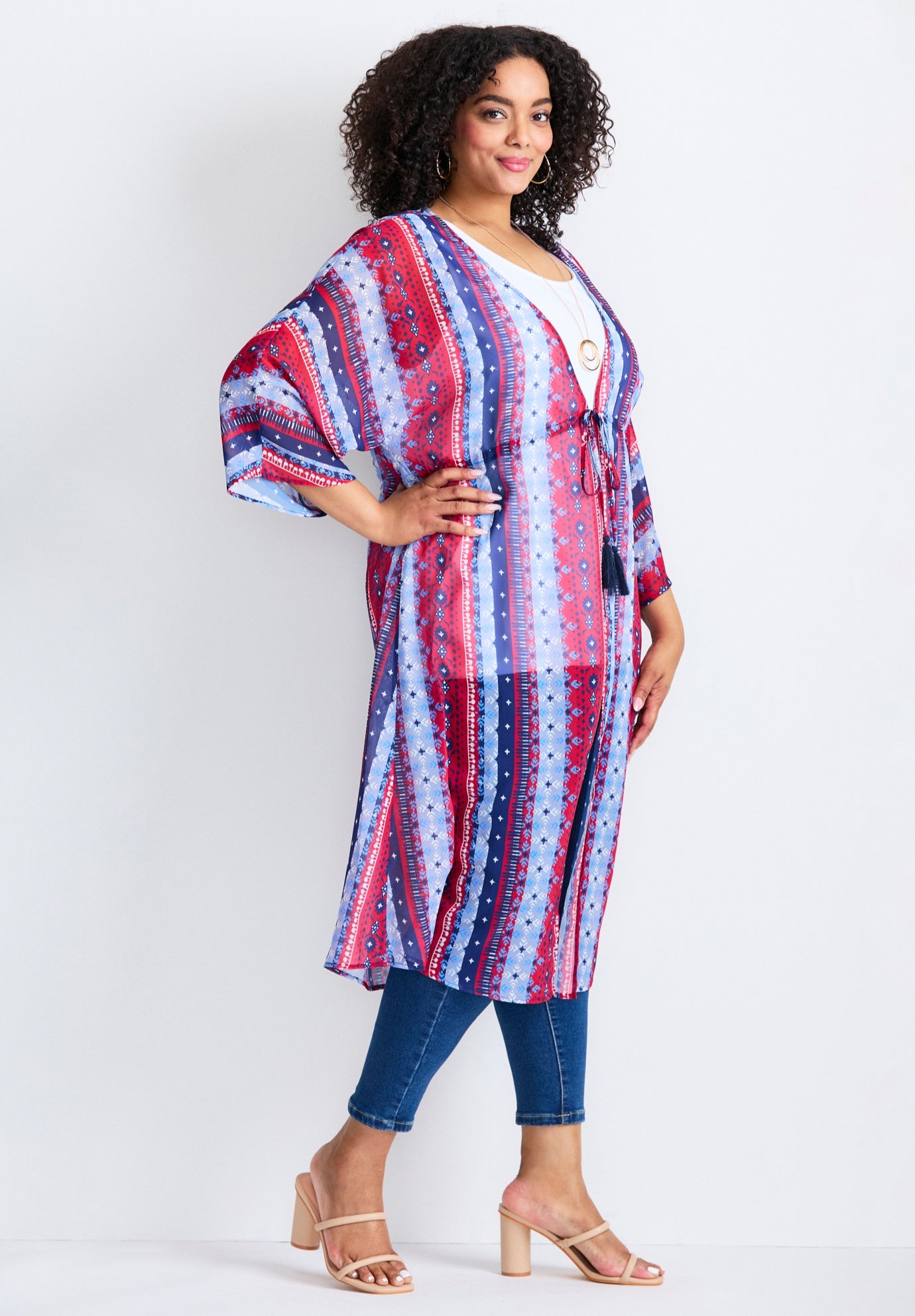 Tie-Front Duster Kimono image number 2