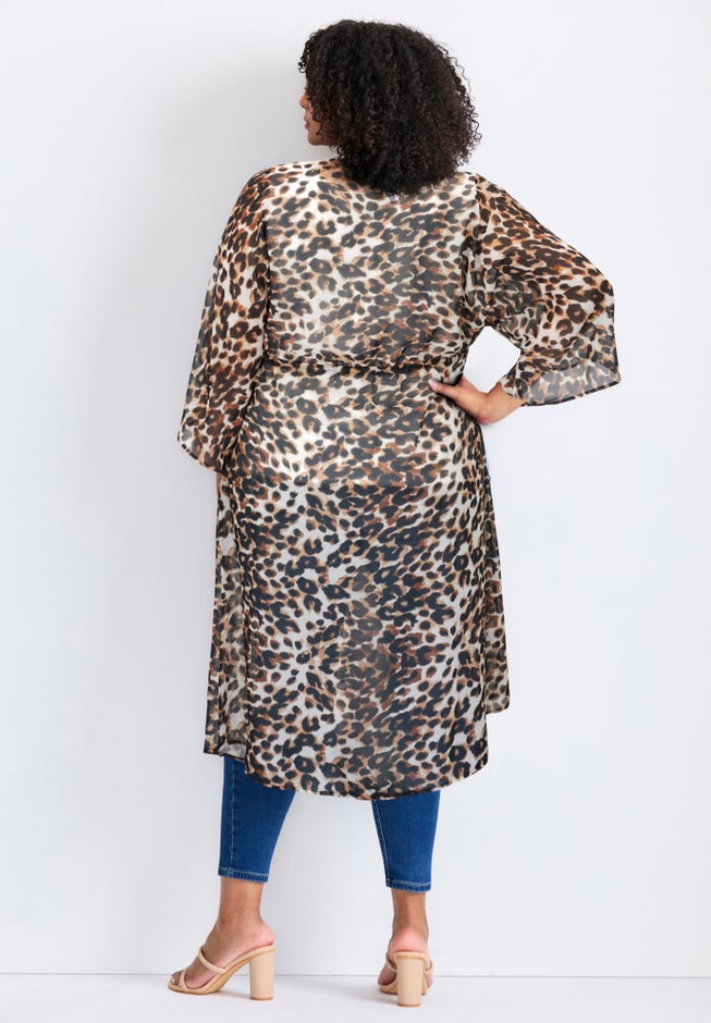 Tie-Front Duster Kimono image number 1