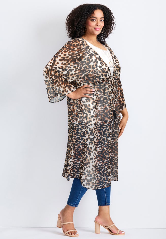 Tie-Front Duster Kimono image number 2