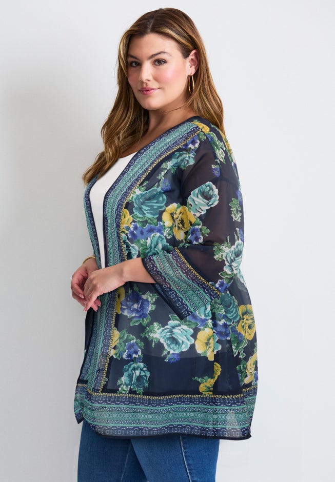 Bell Sleeve Kimono image number 2