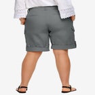 2 in 1 Mid-Rise Stretch Cotton Convertible Cargo Bermuda To Shorts image number 1
