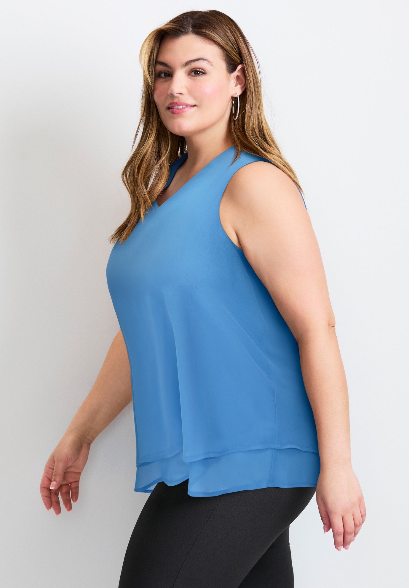 Sleeveless Double Layer Swing Tank image number 2