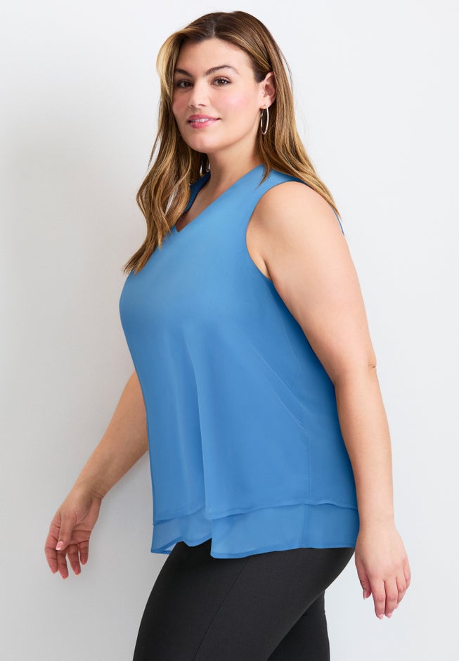 Sleeveless Double Layer Swing Tank image number 2