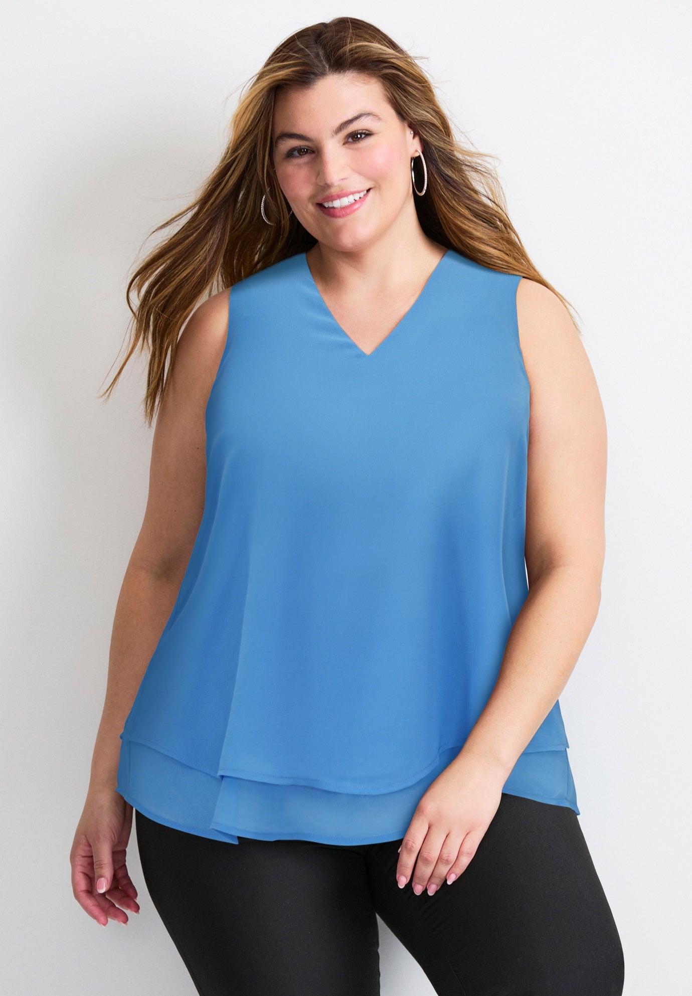 Sleeveless Double Layer Swing Tank image number 0