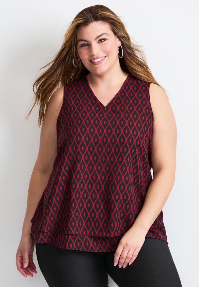Sleeveless Double Layer Swing Tank image number 0