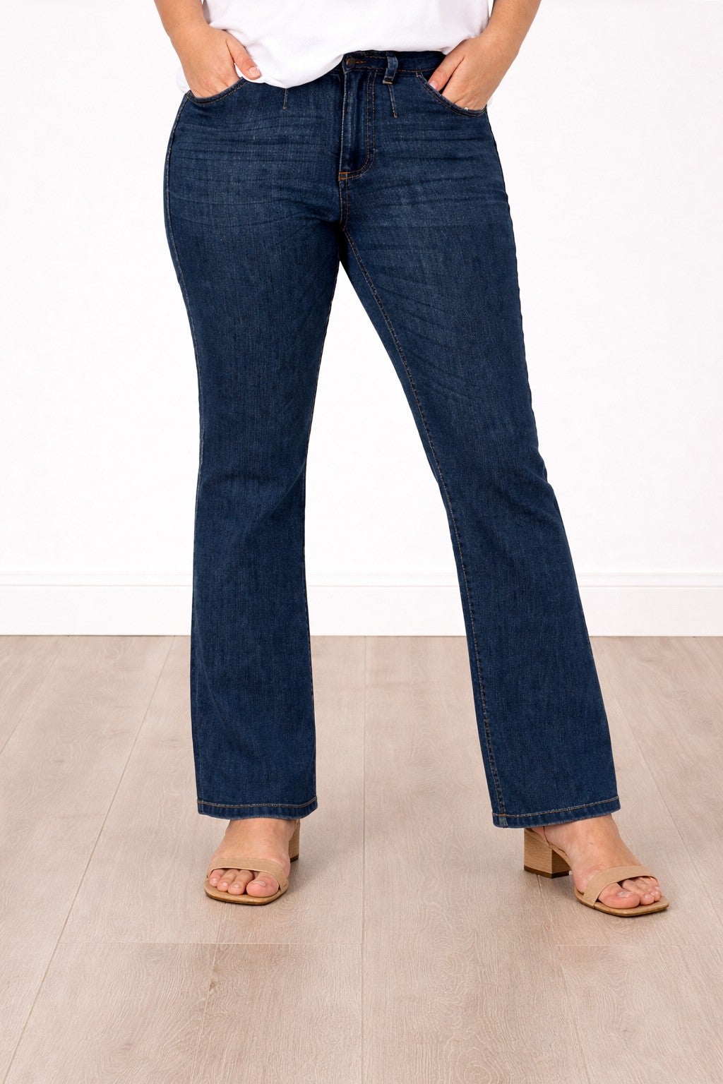 Stretch Mid-rise Adjustable Waist Bootcut Jean image number 0
