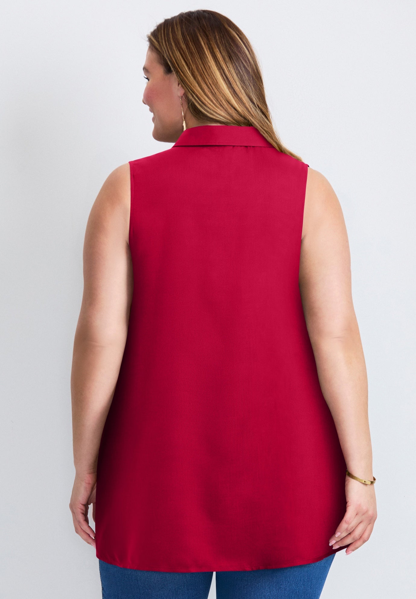 Zip Neck Hi-Low Shirt image number 1