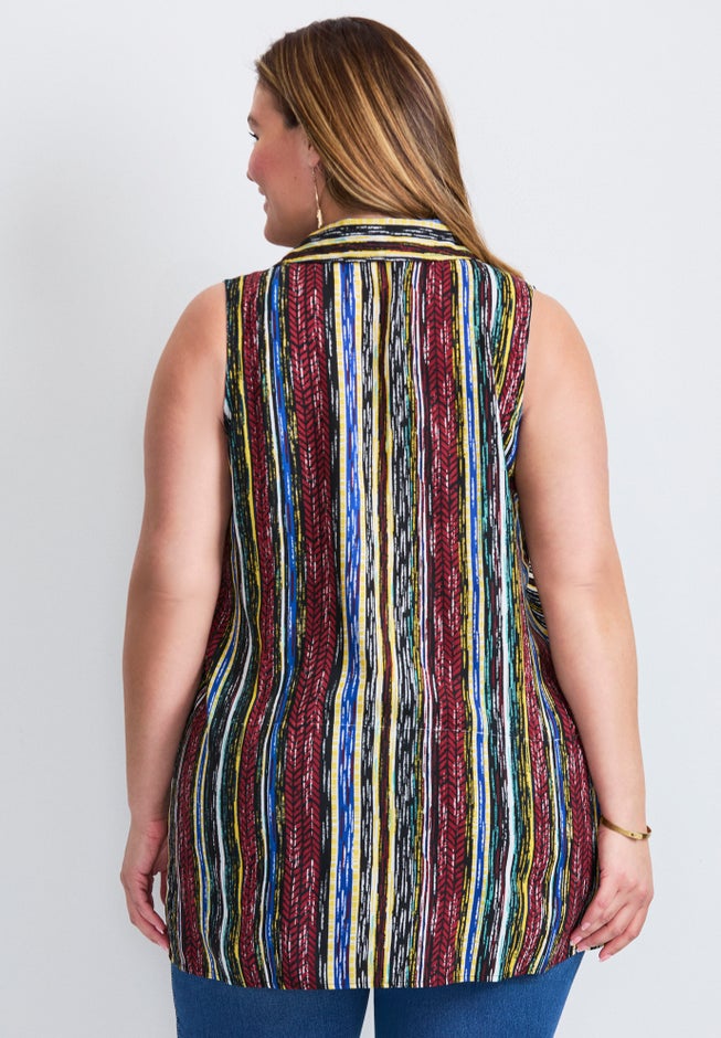 Zip Neck Hi-Low Shirt image number 1