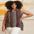 Zip Neck Hi-Low Shirt image number null