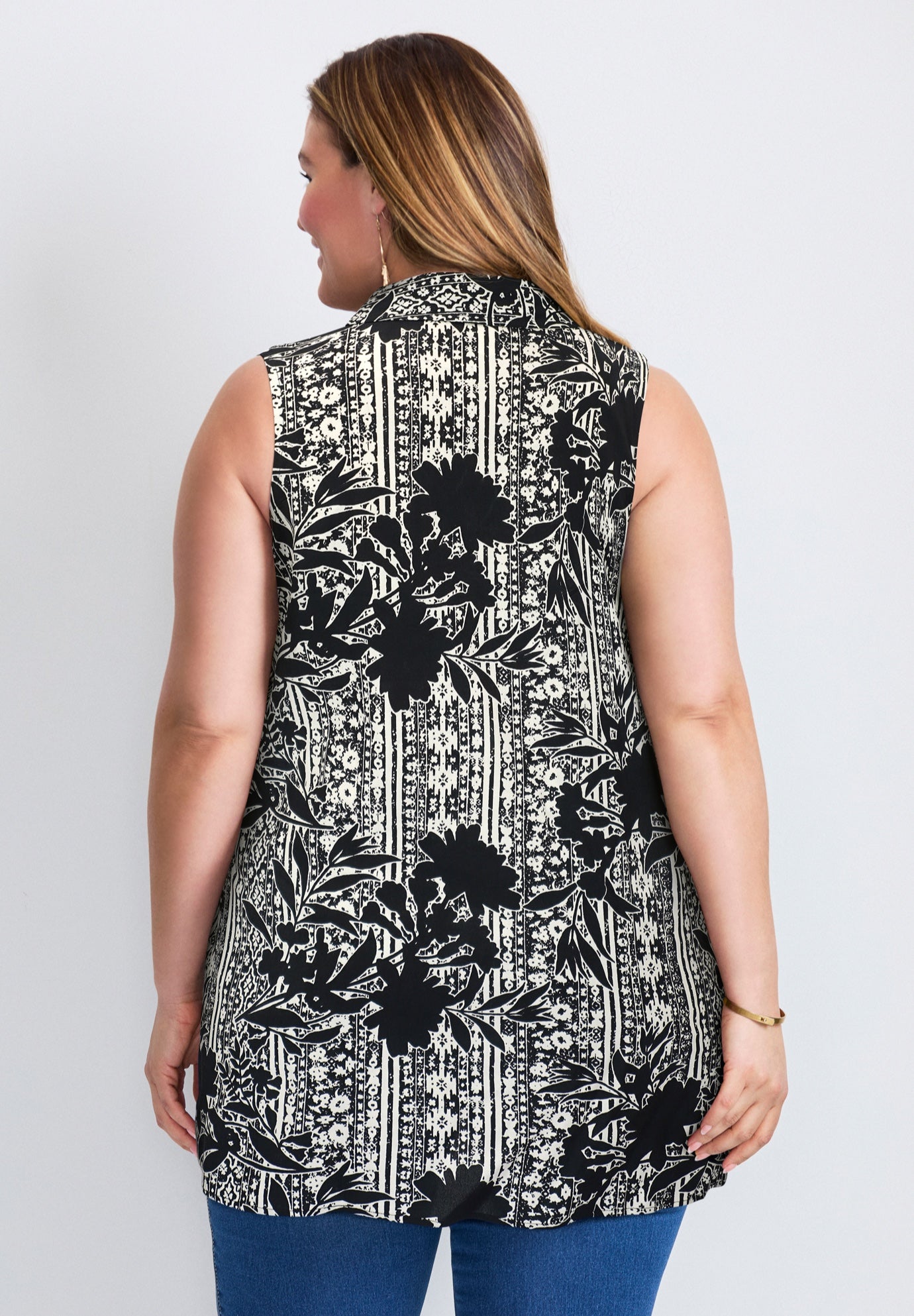 Zip Neck Hi-Low Shirt image number 1