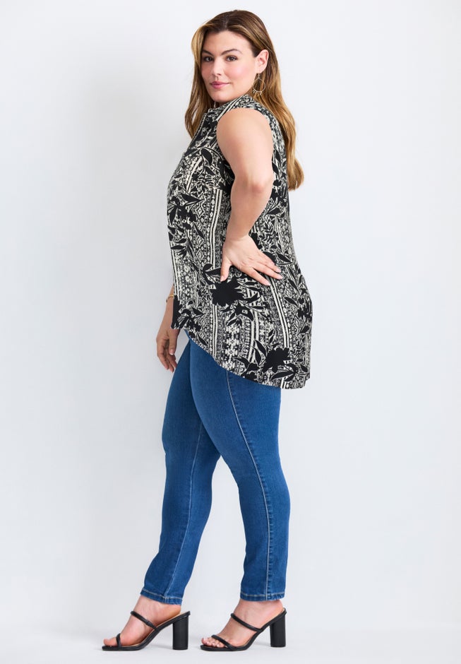 Zip Neck Hi-Low Shirt image number 2