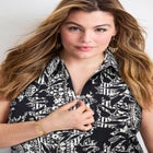 Zip Neck Hi-Low Shirt image number null