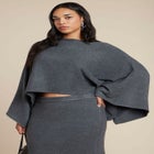 Draped Cropped Sweater image number null
