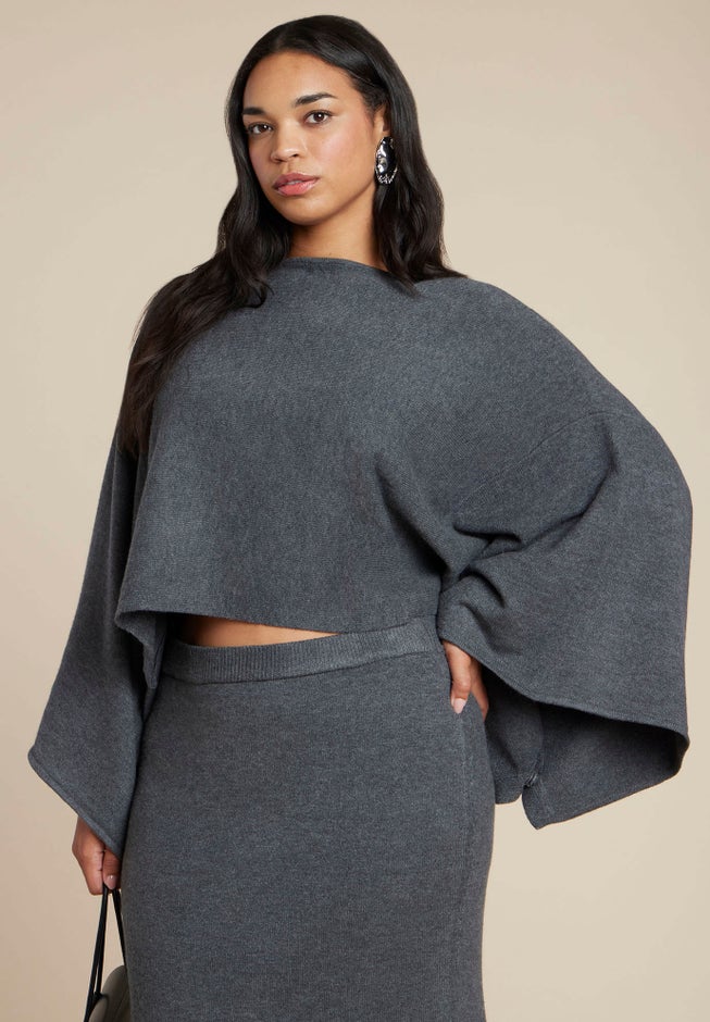Draped Cropped Sweater image number 1