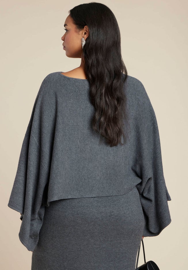 Draped Cropped Sweater image number 3