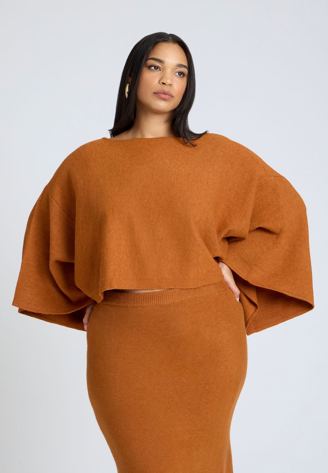 Draped Cropped Sweater image number 0