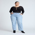 Embroidered Naomi Straight Leg Jean image number null