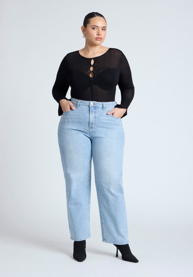 Embroidered Naomi Straight Leg Jean image number 2